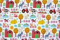 Farma na bielom - cotton fabric 