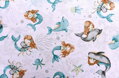 Morská panna na bielom - cotton fabric