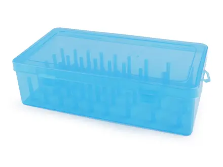 Plastový box na 42 ks nití - modrý - Plastic Box